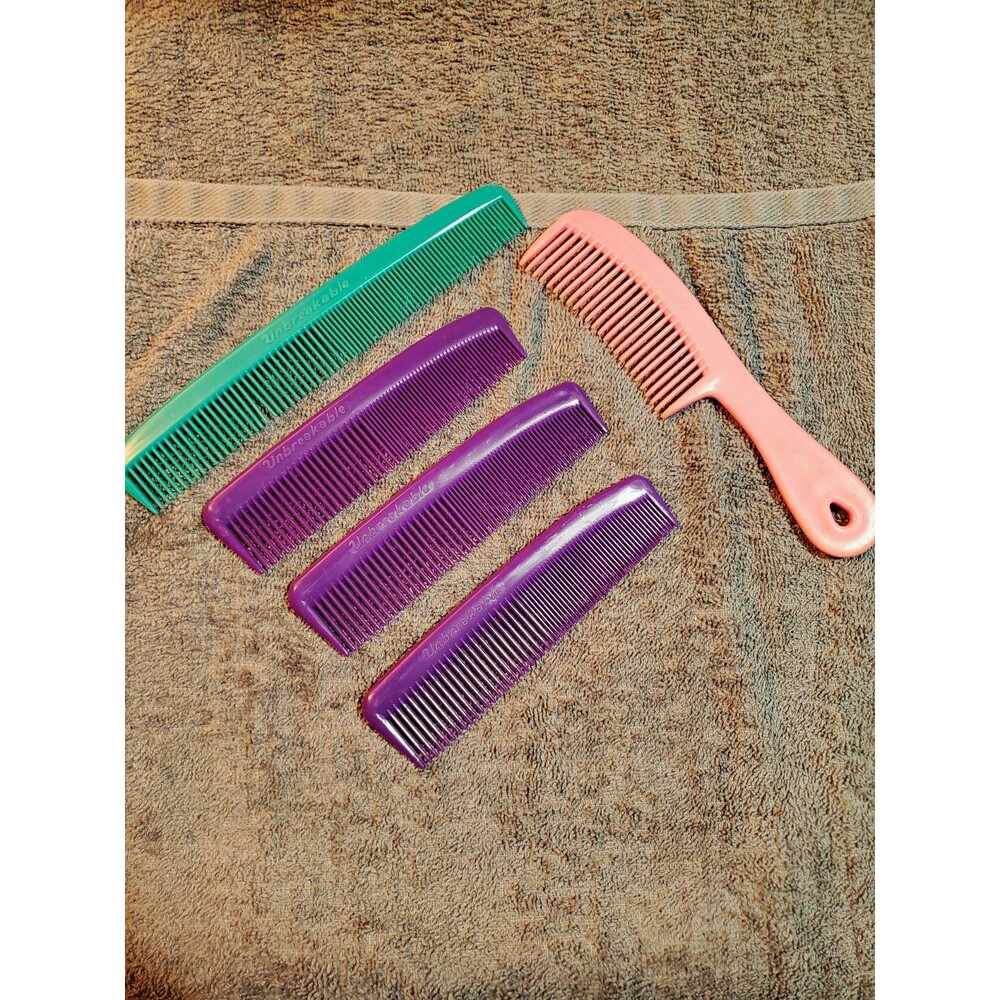 Goody Unbreakable Lot Of 5 Purple/green/pink Retro Vintage Nostalgia 80's 90's